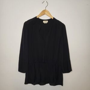 L'AGENCE Black 100% Silk Top Size Medium